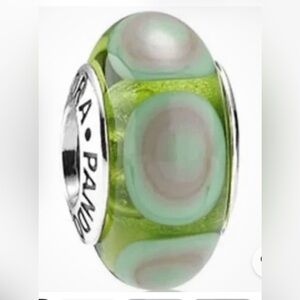 Pandora Green Murano Glass, Stepping Stones Charm Bead